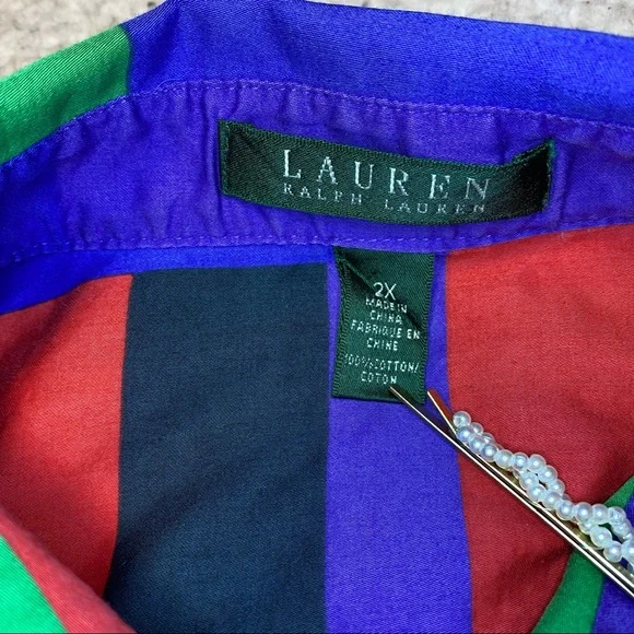 90s Ralph Lauren Multi Colour Button Down - Picture 5 of 5
